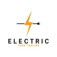 Lightning design element logo electric power Energy and thunder electric symbol concept design vector