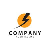 Lightning design element logo electric power Energy and thunder electric symbol concept design vector