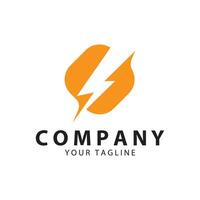 Lightning design element logo electric power Energy and thunder electric symbol concept design vector