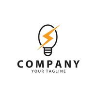 Lightning design element logo electric power Energy and thunder electric symbol concept design vector