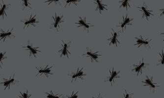 Seamless pattern wallpaper with black ants. vector