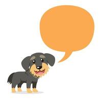 Cartoon character cute dog with speech bubble vector