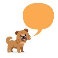 Cartoon character cute chow chow dog with speech bubble vector