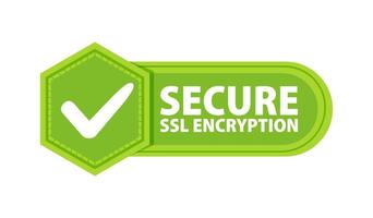 SSL secure https connection Badge with a check mark. Label or sticker vector