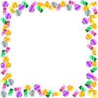 Square frame with holiday confetti in different shape vector