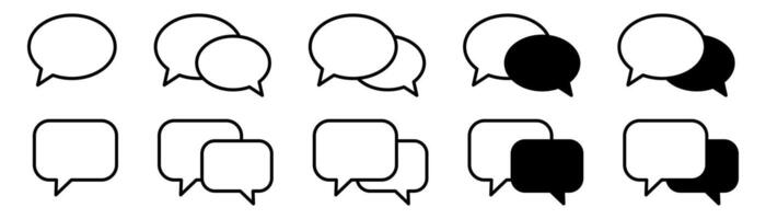 Chat icon. Talk bubble speech icon. Blank empty bubbles design elements. vector
