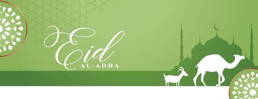 Eid Al Adha Mubarak with Goat and Moon Concept vector