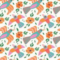 artístico primavera modelo con aves y flores eso lata ser usado para textiles, moda, fondo de pantalla, envase papel, cuadernos vector