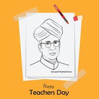 5th september sarvepalli radhakrishnan jayanti for teachers day design vector