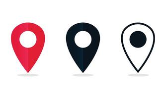 set of location icons, directions, addresses vector