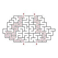 Children's game - a labyrinth for two. Teaching children. Who will find the way out of the maze faster vector