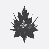 Print Majestic Yucca Flower Silhouette, Capturing Nature's Elegance vector