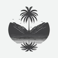 Majestic Palm Tree Silhouette, A Timeless Symbol of Tropical Serenity vector