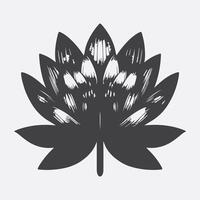 Print Mesmerizing Water Lily Flower Silhouette, A Symphony of Elegance and Tranquility vector