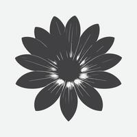 Print Captivating Silhouette of the Osteospermum Flower, Nature's Shadowed Elegance vector