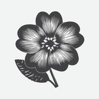 impresión elegante primavera flor silueta, un maravilloso negro y blanco floral Arte vector