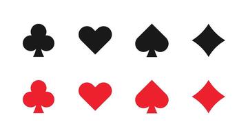 Set of playing card symbols on white background vector