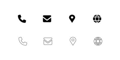 Contact Icons collection for business card. vector