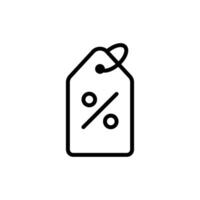 icono de línea de descuento vector