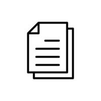 icono de línea de documento vector