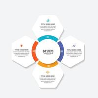 Circular Cycle Round Infographic Template Design with 4 Options vector