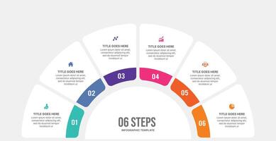 seis 6 6 opciones circulo ciclo infografía modelo diseño vector