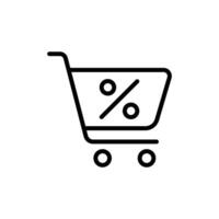 Discount line icon vector