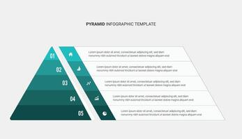 Pyramid Hierarchy Infographic Template Design with 5 Layers vector