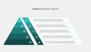 pirámide jerarquía infografía modelo diseño con 5 5 capas vector