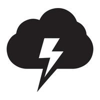 illustration of a lightning bolt crossing a cloud vector
