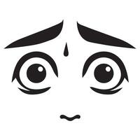 Eyes with a worried anxious look and raised eyebrow illustration vector