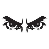With a focused fixed expression and narrowed pupils illustration vector