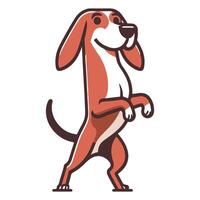 hueso rojo Coonhound perro soportes en posterior piernas ilustración vector