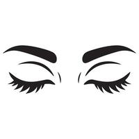 Eyes with a relaxed and sleepy expression illustration in black and white vector