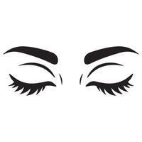 Eyes with a relaxed and sleepy expression illustration in black and white vector