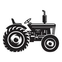 Tractor illustration in black and white vector