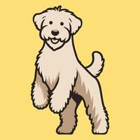 soft coated wheaten terrier Dog stands on hind legs illustration vector