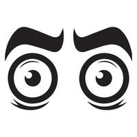 Eyes with a surprised expression illustration in black and white vector