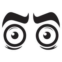 Eyes with a surprised expression illustration in black and white vector