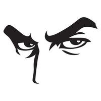 PriEyes with a sly mischievous look illustration in black and white vector