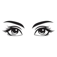 Eyes with gentle serene expression and soft brows vector