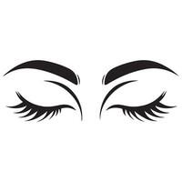 Eyes with a peaceful closed look and relaxed brows vector