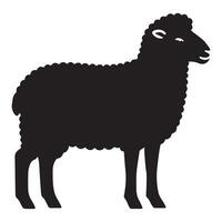 Ewe Sheep illustration in black and white vector