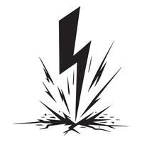 illustration of a thunderbolt with a cracked ground vector