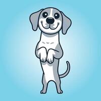 Great Dane dog stands on hind legs illustration vector