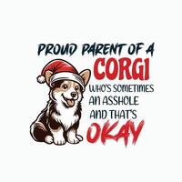 orgulloso padre de un corgi tipografía camiseta diseño vector