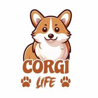 corgi perro vida tipografía camiseta diseño vector