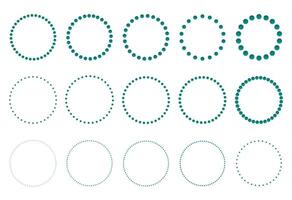 collection of Dotted circle frame illustration vector