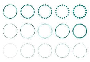 collection of Dotted circle frame illustration vector