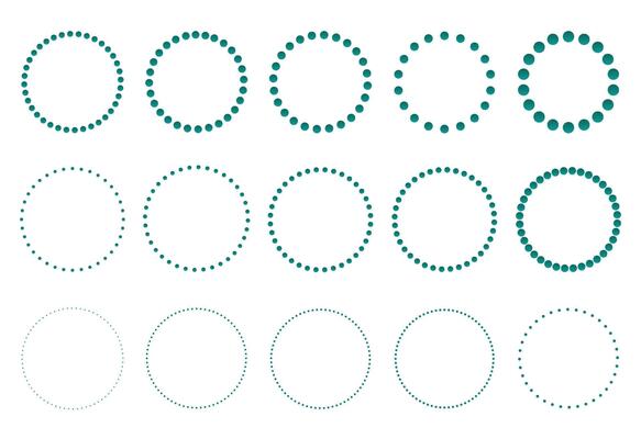 collection of Dotted circle frame illustration